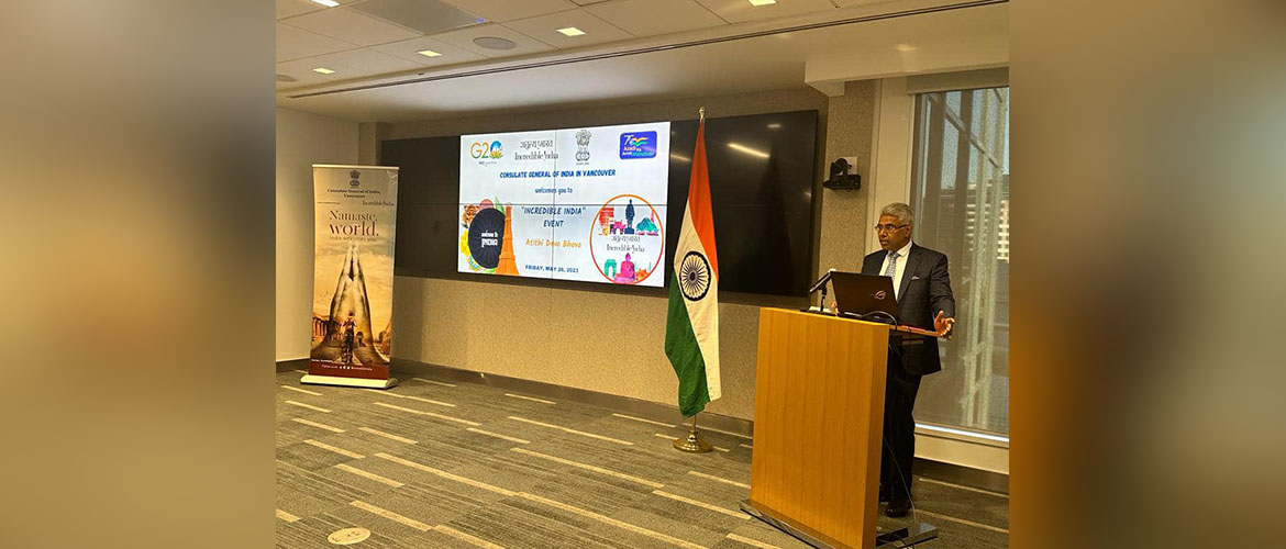  Consul General Manish hosted “Incredible India” evening on 26 May 2023 to promote outbound tourism to India from Western Canada.