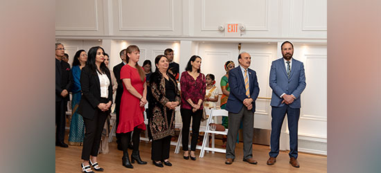  Hon Raj Chouhan, Speaker, British Columbia Legislative Assembly, and other guests at 74th Republic Day Reception on 27 January 2023