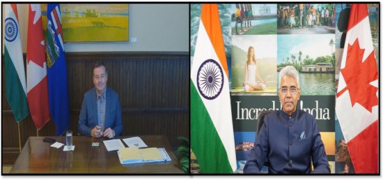  Consul General Mr. Manish met virtually with Premier of Alberta Hon'ble Jason Kenney (29/06/2021)
